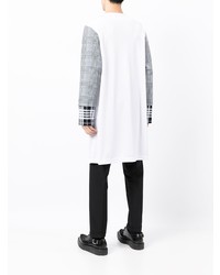 weißes und schwarzes bedrucktes Langarmshirt von Comme Des Garcons Homme Plus