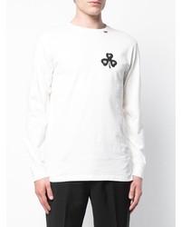 weißes und schwarzes bedrucktes Langarmshirt von Off-White