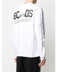 weißes und schwarzes bedrucktes Langarmshirt von Gcds