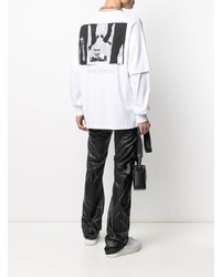 weißes und schwarzes bedrucktes Langarmshirt von Off-White