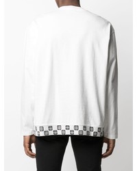 weißes und schwarzes bedrucktes Langarmshirt von Ambush