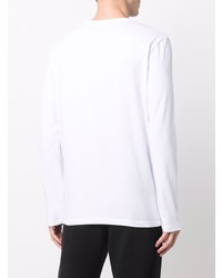 weißes und schwarzes bedrucktes Langarmshirt von Moncler