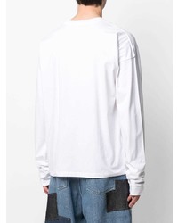 weißes und schwarzes bedrucktes Langarmshirt von Marni