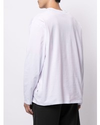 weißes und schwarzes bedrucktes Langarmshirt von MSGM