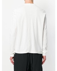 weißes und schwarzes bedrucktes Langarmshirt von Rick Owens DRKSHDW