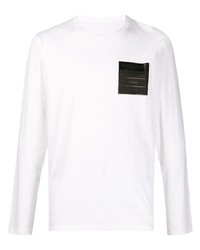 weißes und schwarzes bedrucktes Langarmshirt von Maison Margiela