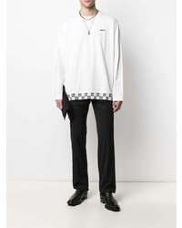 weißes und schwarzes bedrucktes Langarmshirt von Ambush