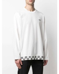 weißes und schwarzes bedrucktes Langarmshirt von Ambush