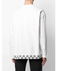 weißes und schwarzes bedrucktes Langarmshirt von Ambush