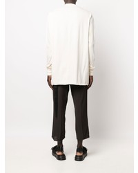 weißes und schwarzes bedrucktes Langarmshirt von Rick Owens DRKSHDW