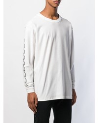 weißes und schwarzes bedrucktes Langarmshirt von Represent