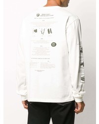 weißes und schwarzes bedrucktes Langarmshirt von Phipps