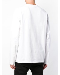 weißes und schwarzes bedrucktes Langarmshirt von Calvin Klein Jeans Est. 1978