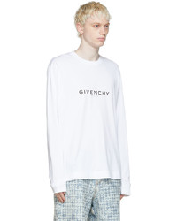 weißes und schwarzes bedrucktes Langarmshirt von Givenchy