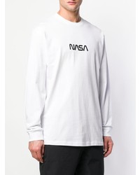 weißes und schwarzes bedrucktes Langarmshirt von Vans