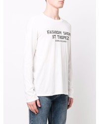 weißes und schwarzes bedrucktes Langarmshirt von Zadig & Voltaire