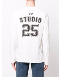 weißes und schwarzes bedrucktes Langarmshirt von Zadig & Voltaire