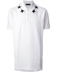 weißes und schwarzes bedrucktes Polohemd von Givenchy
