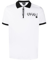 weißes und schwarzes bedrucktes Polohemd von Just Cavalli
