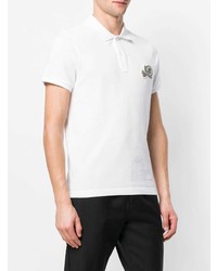 weißes und schwarzes bedrucktes Polohemd von Moncler