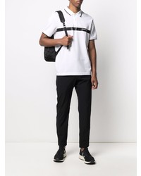 weißes und schwarzes bedrucktes Polohemd von Calvin Klein