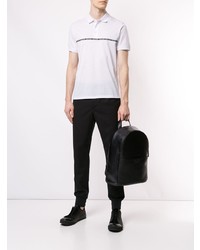 weißes und schwarzes bedrucktes Polohemd von Emporio Armani