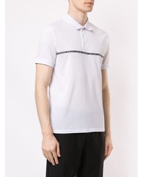 weißes und schwarzes bedrucktes Polohemd von Emporio Armani