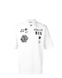 weißes und schwarzes bedrucktes Polohemd von McQ Alexander McQueen
