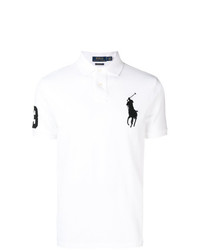 weißes und schwarzes bedrucktes Polohemd von Polo Ralph Lauren