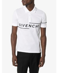 weißes und schwarzes bedrucktes Polohemd von Givenchy