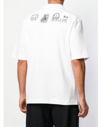 weißes und schwarzes bedrucktes Polohemd von McQ Alexander McQueen