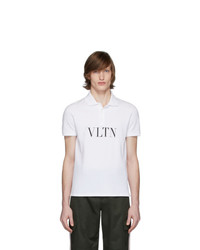 weißes und schwarzes bedrucktes Polohemd von Valentino