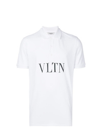 weißes und schwarzes bedrucktes Polohemd von Valentino