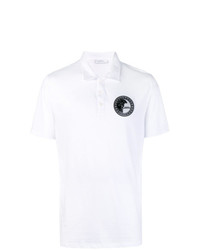 weißes und schwarzes bedrucktes Polohemd von Versace Collection