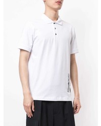 weißes und schwarzes bedrucktes Polohemd von Ea7 Emporio Armani