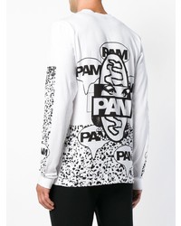 weißes und schwarzes bedrucktes Sweatshirt von Pam Perks And Mini