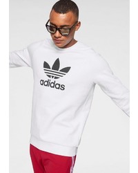 weißes und schwarzes bedrucktes Sweatshirt von adidas Originals