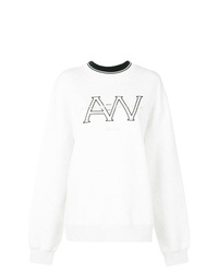 weißes und schwarzes bedrucktes Sweatshirt von Alexander Wang