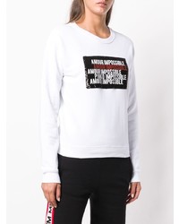 weißes und schwarzes bedrucktes Sweatshirt von Pinko