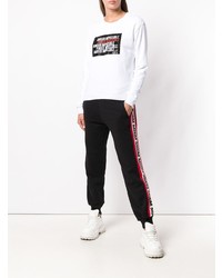 weißes und schwarzes bedrucktes Sweatshirt von Pinko