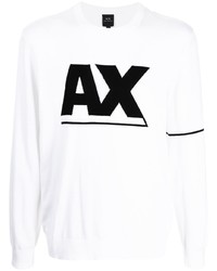 weißes und schwarzes bedrucktes Sweatshirt von Armani Exchange