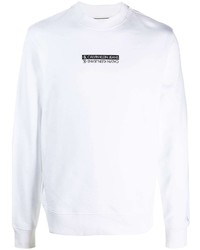 weißes und schwarzes bedrucktes Sweatshirt von Calvin Klein Jeans