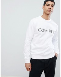 weißes und schwarzes bedrucktes Sweatshirt von Calvin Klein