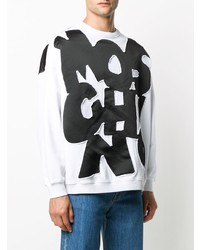 weißes und schwarzes bedrucktes Sweatshirt von Moschino