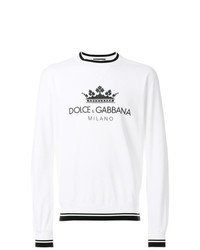 weißes und schwarzes bedrucktes Sweatshirt von Dolce & Gabbana