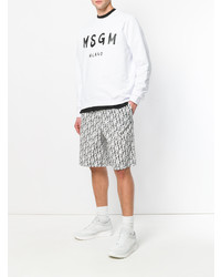 weißes und schwarzes bedrucktes Sweatshirt von MSGM