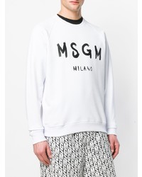 weißes und schwarzes bedrucktes Sweatshirt von MSGM