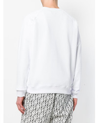 weißes und schwarzes bedrucktes Sweatshirt von MSGM