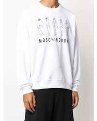 weißes und schwarzes bedrucktes Sweatshirt von Moschino