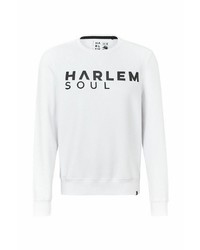 weißes und schwarzes bedrucktes Sweatshirt von Harlem Soul